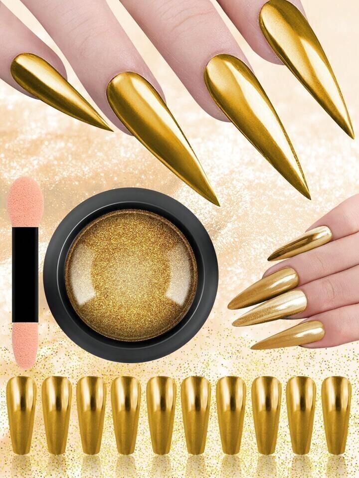 Colors Chrome Nail Powder Set, Reflective Glitter Metallic Mirror Effect for-image-37