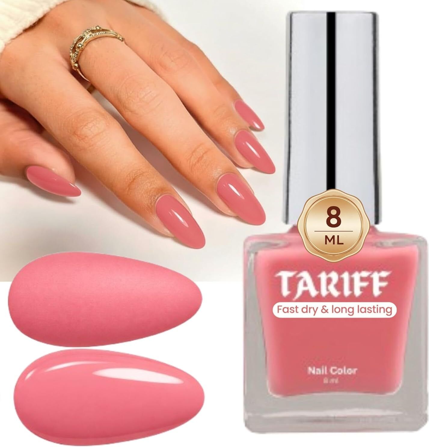 Baby Pink Glossy Nail Color Fast Dry Long Lasting Nail Polish 8ml-image-29