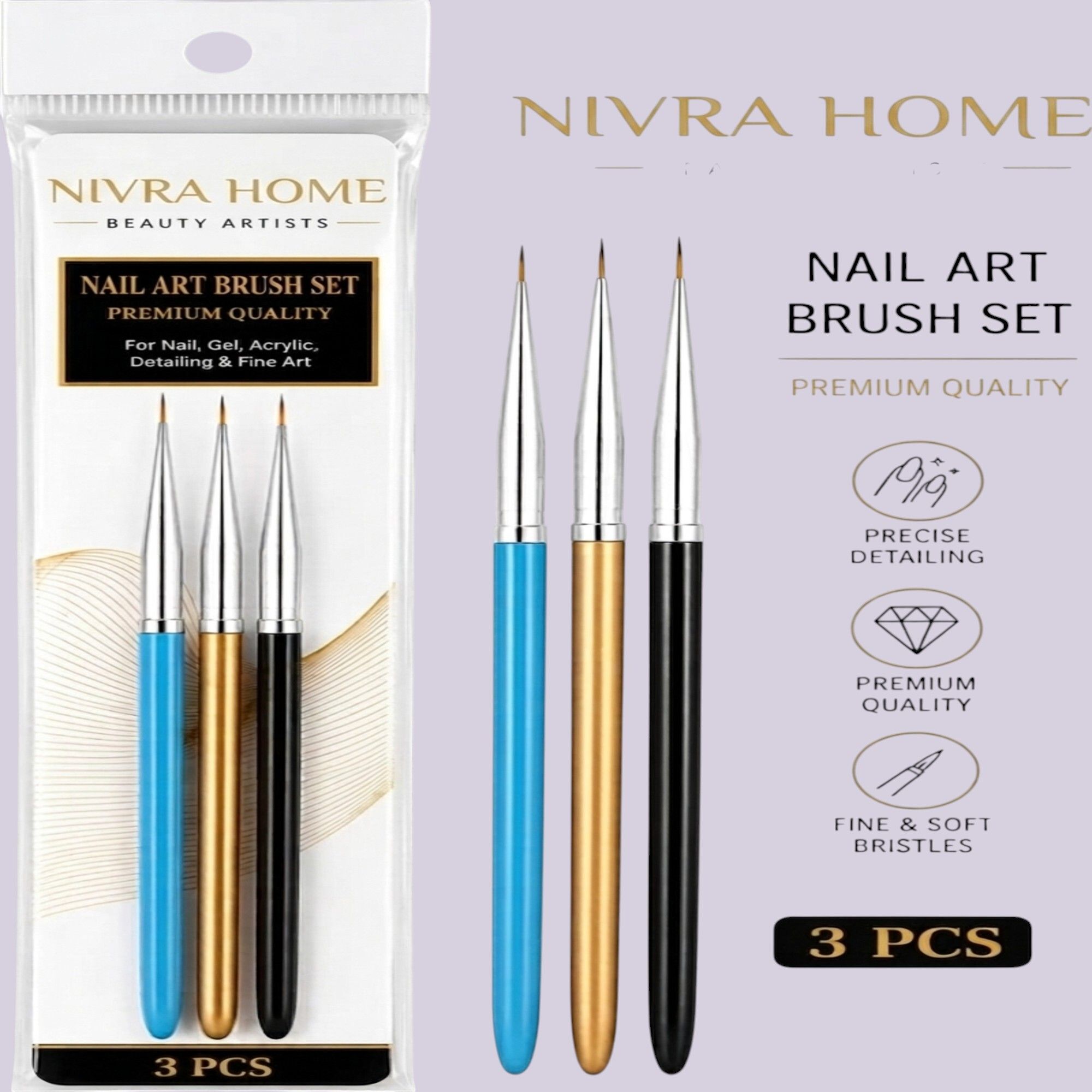 Nail Art Brush Set 3 PCS for Gel Polish Acrylic UV Nail Painting-image-20