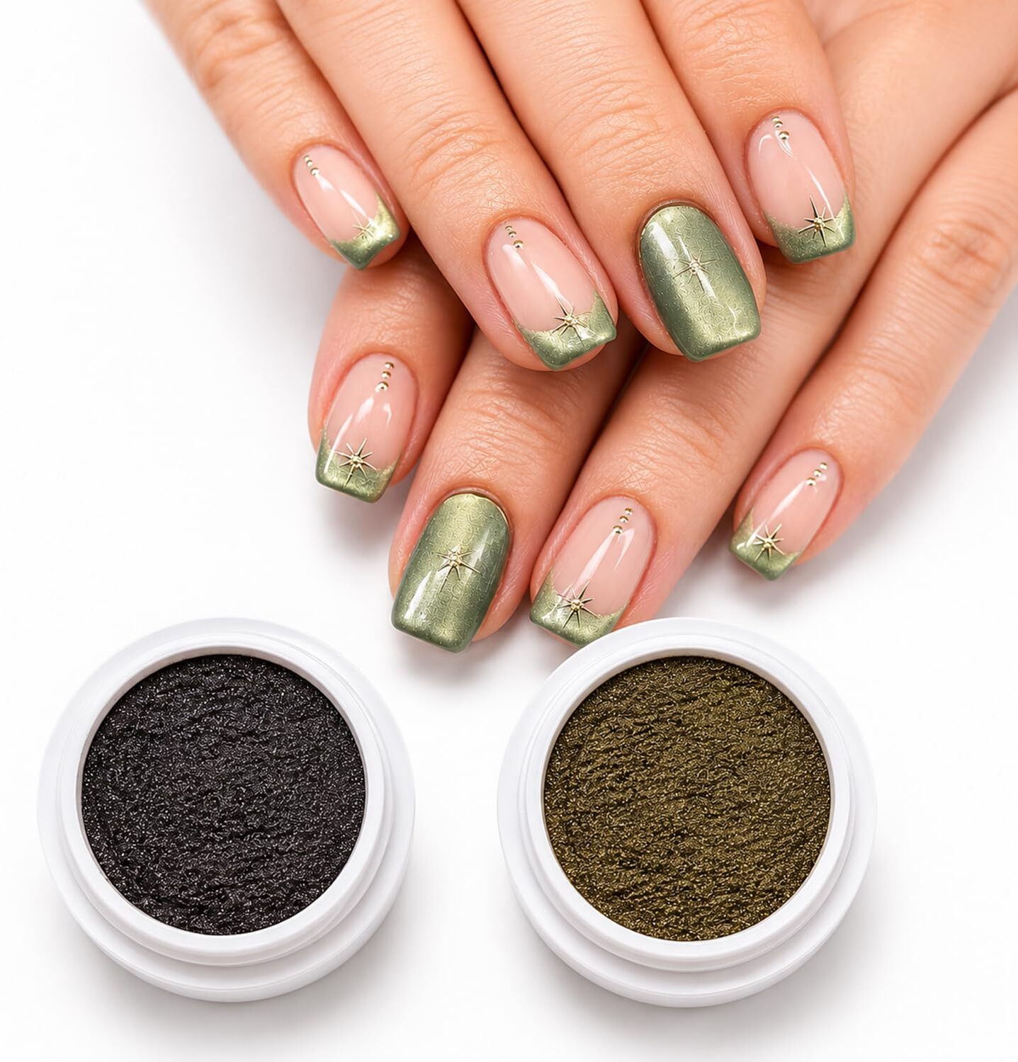 Magnetic Cat Eye Nail Glitter Powder Green & Blue 5g | 2 Shades, DIY Nail Art-image-45