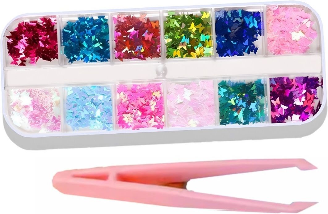 Butterfly Nail Art Sequins Multicolor Glitter Flakes for DIY Nails-image-13