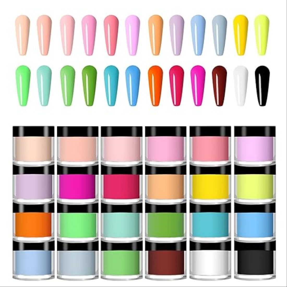 12 Colors Acrylic Nail Powder Set, Colored Acrylic Powder for Nails DIY Art-image-43