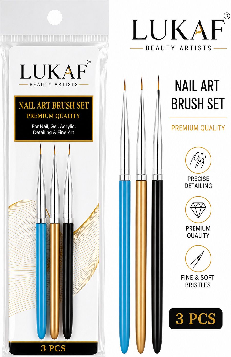 lukaf Art Brush Set (3 PCS) multicolour-picture-0