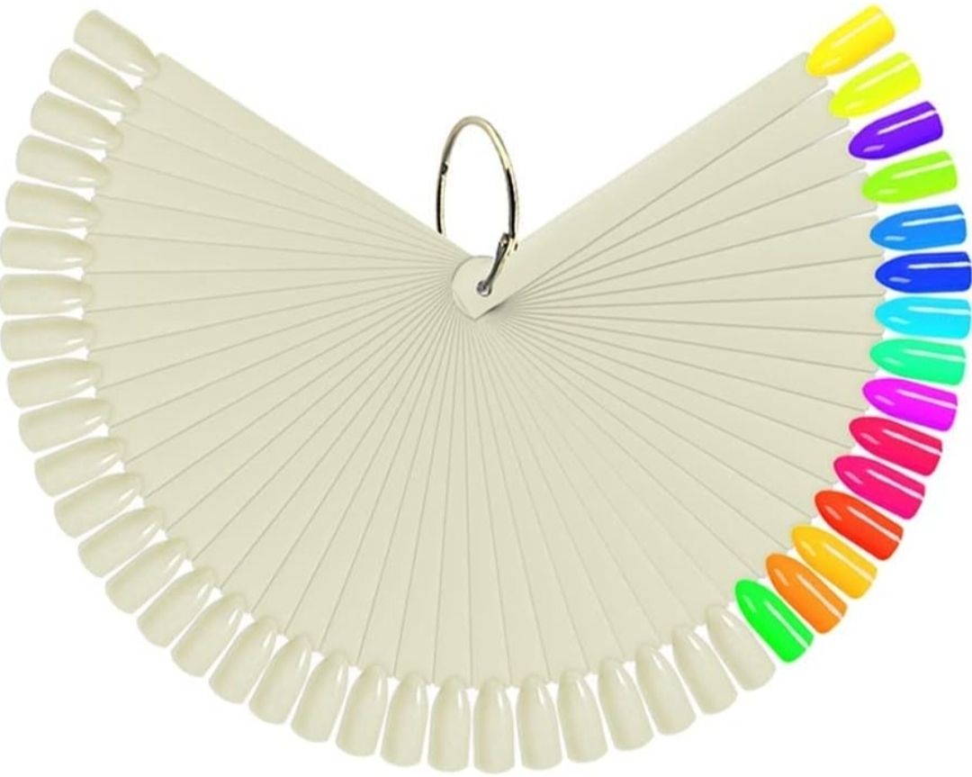 50-Pcs False Display,Nail Art Fan Wheel Polish Practice Tips Sticks Tools-image-1