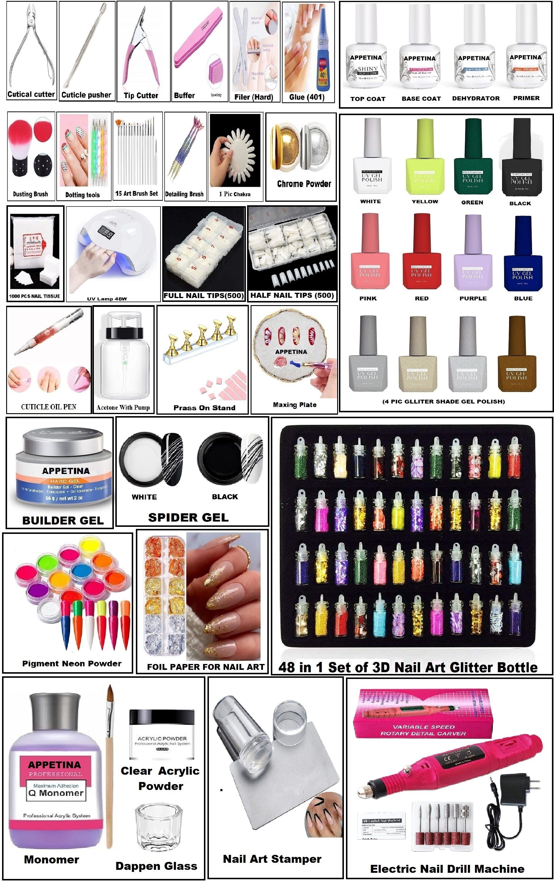 Professional Nail Art Full Kit- Advance Nail Art Kit-Nail Extension Kit-image-44
