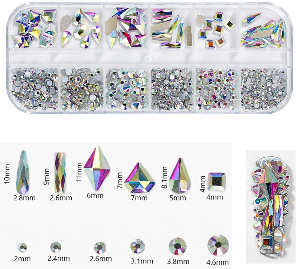 beauzy Nail Art Rhinestones Decorations Palette DIY Nail Art Accessories For Manicure-picture-13