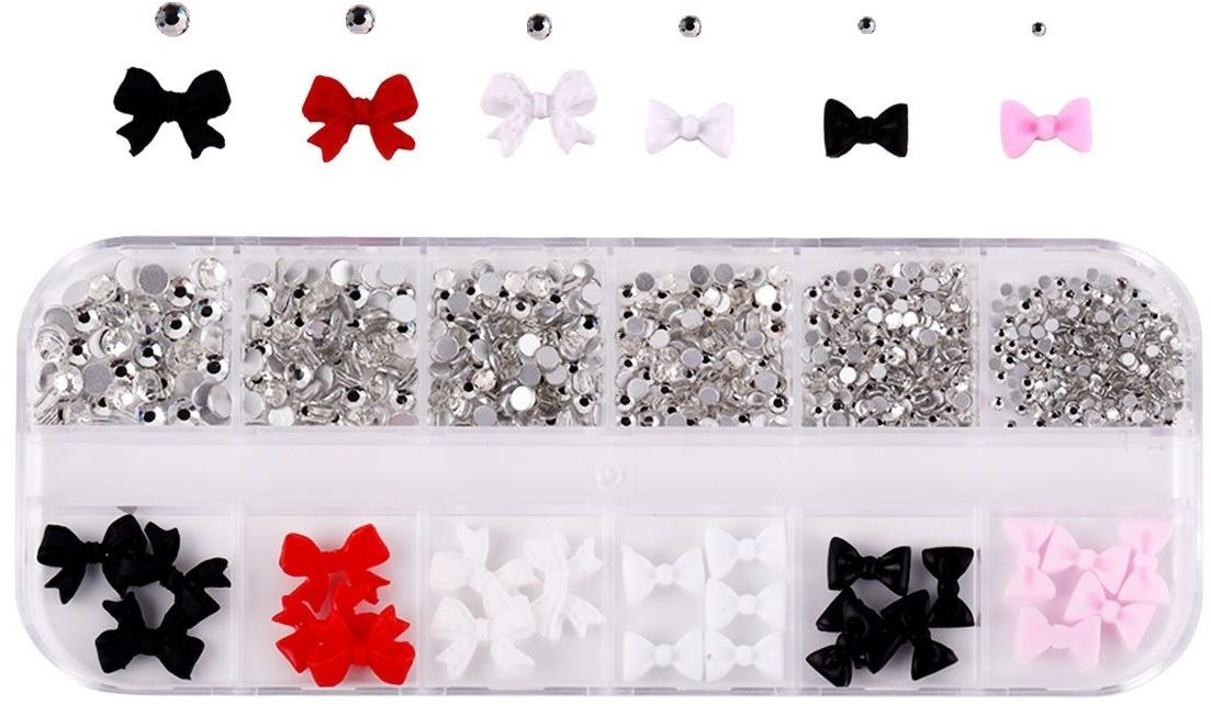 kamz Bow Nail Charms: Assorted Pink White and Bowknots (Multicolor)-picture-17
