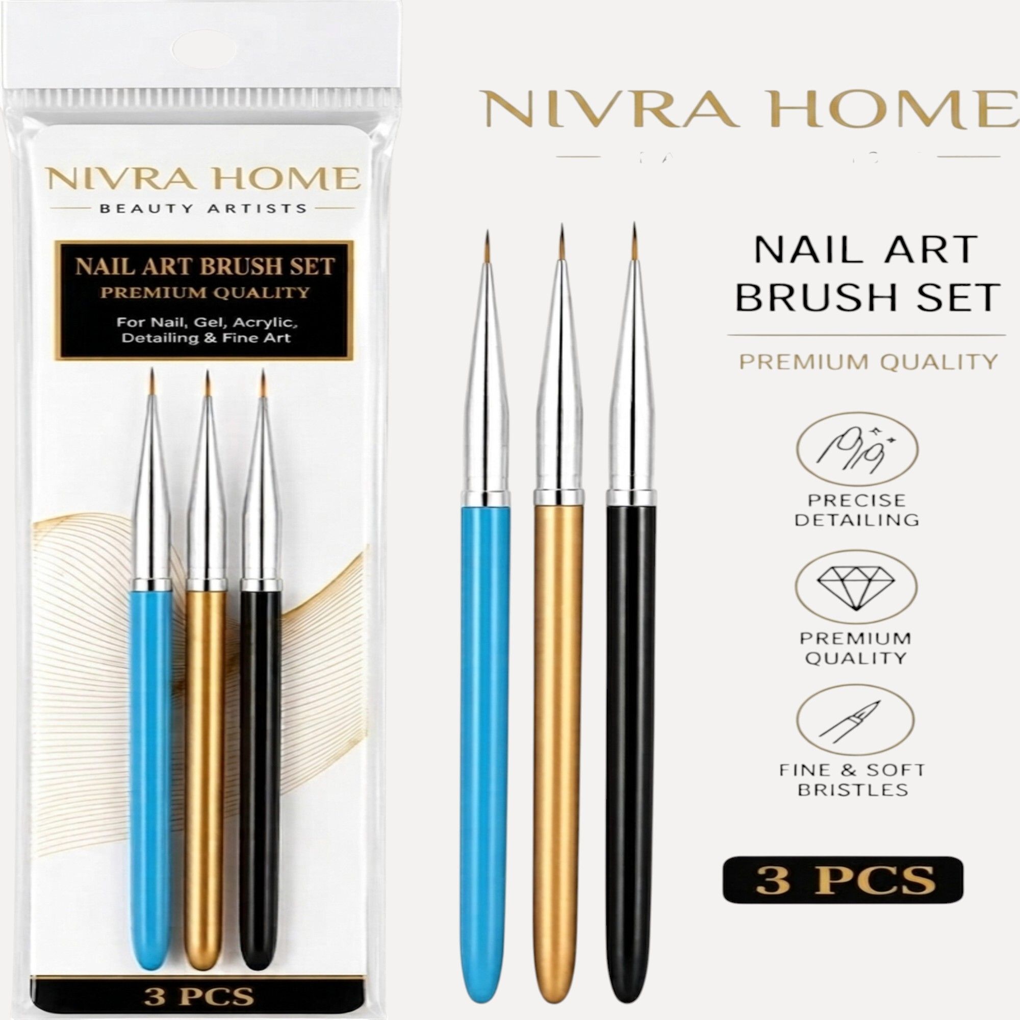 nivra home Nail Art Design Brush Set Fine Detail Acrylic Gel Brushes-picture-32