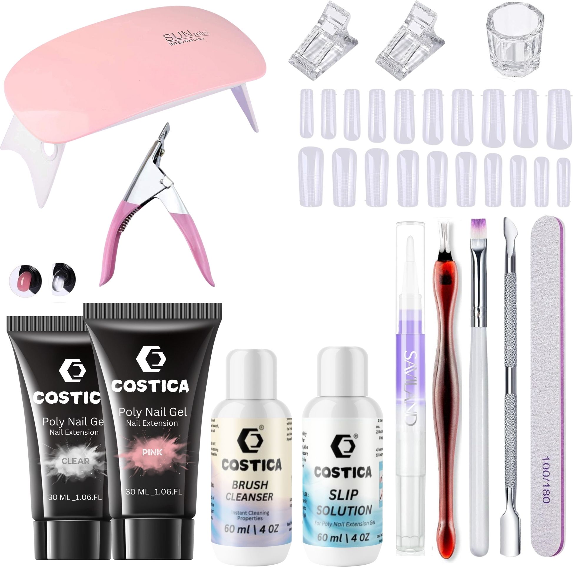 10 In 1 Pink Polygel kit | Nail Extension Kit | Needs Two Three Time Practice|-image-21