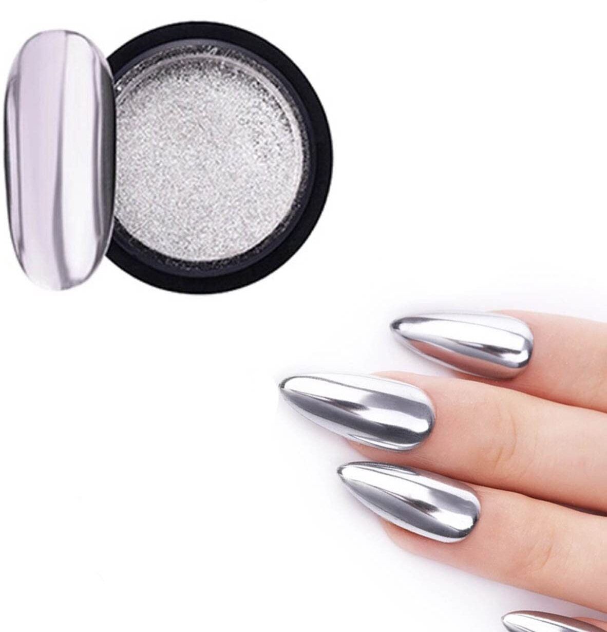cypat Holographic Nail Powder for Nails Silver Unicorn Mirror Effect Glitter F-picture-4