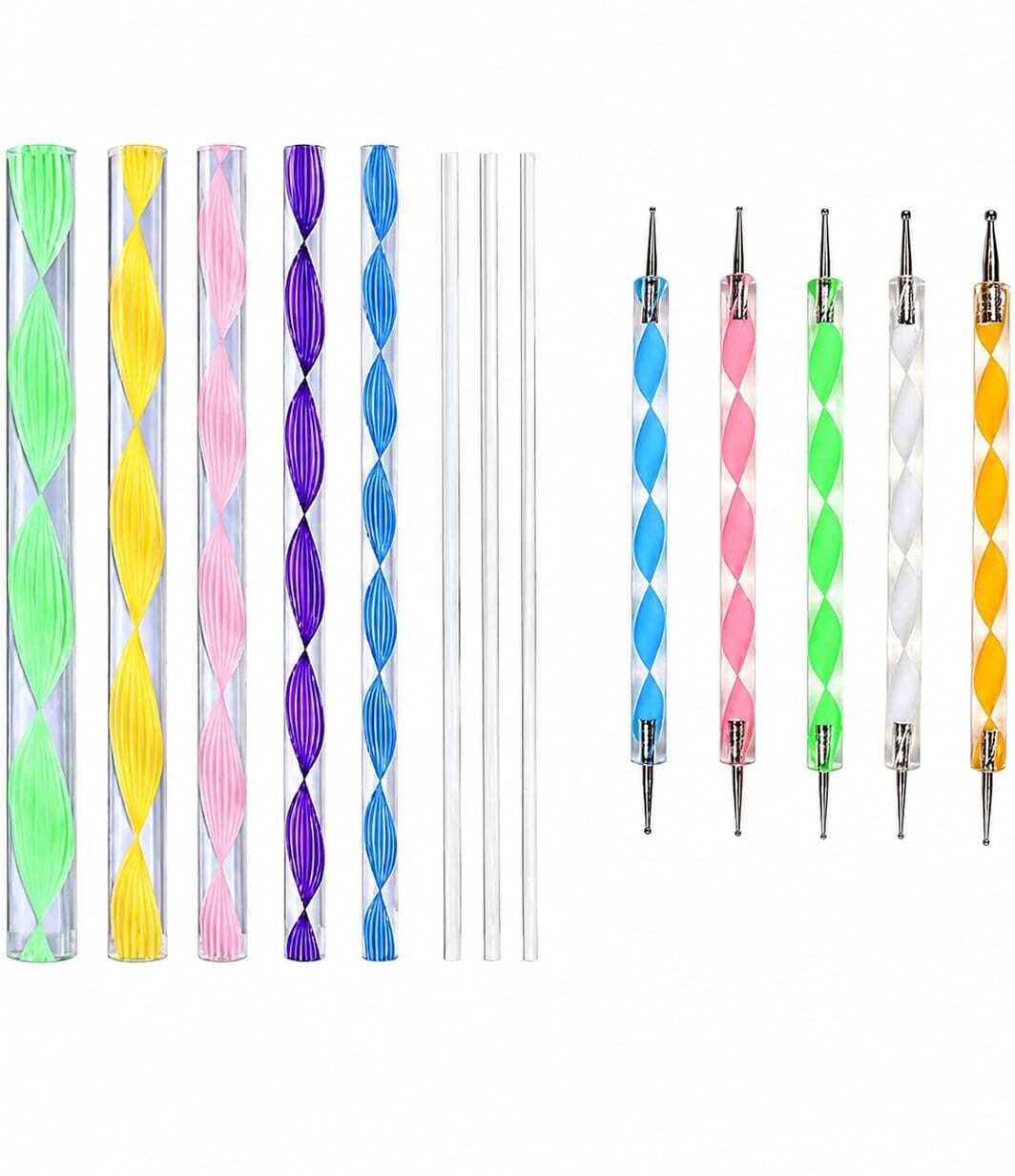 shivinaluxe Nail Art Acrylic Handle Dotting Pen for Floral and Dot Designs-picture-38