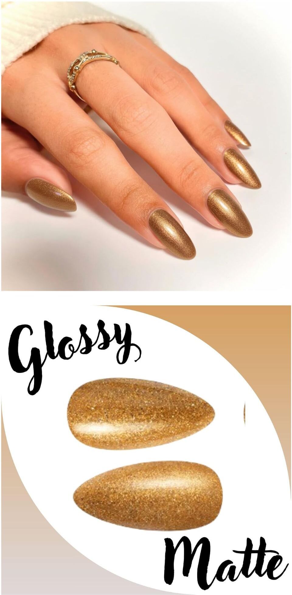Gold Glitter Metallic Nail Color Fast Dry Long Lasting Polish 8ml-image-45