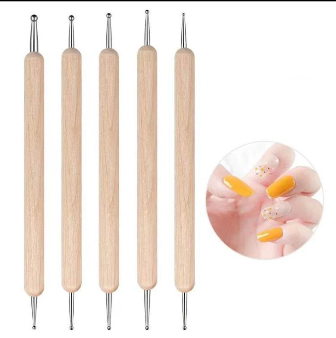 Wooden Dotting Tool Double Ended Stainless Steel Ball for Nail Art-image-14