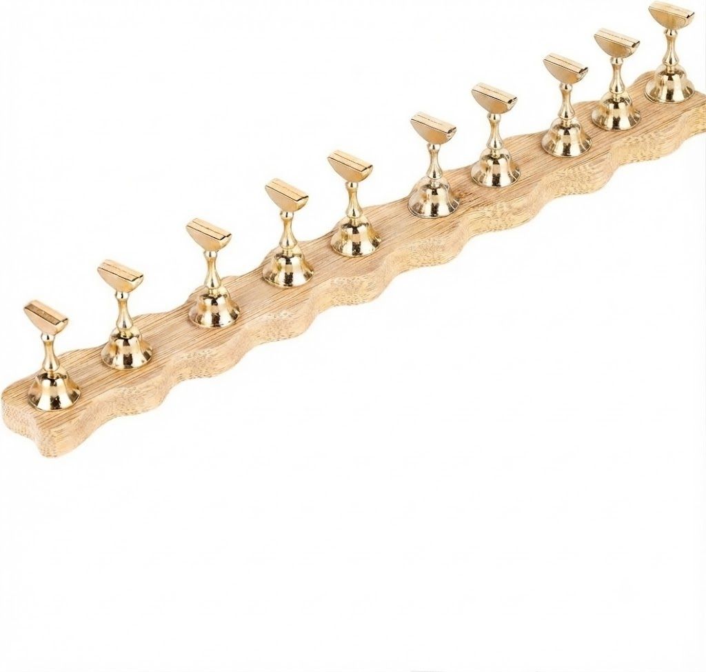 10 Pcs Magnetic Nail Practice Stand Holder with Wooden Base-image-43