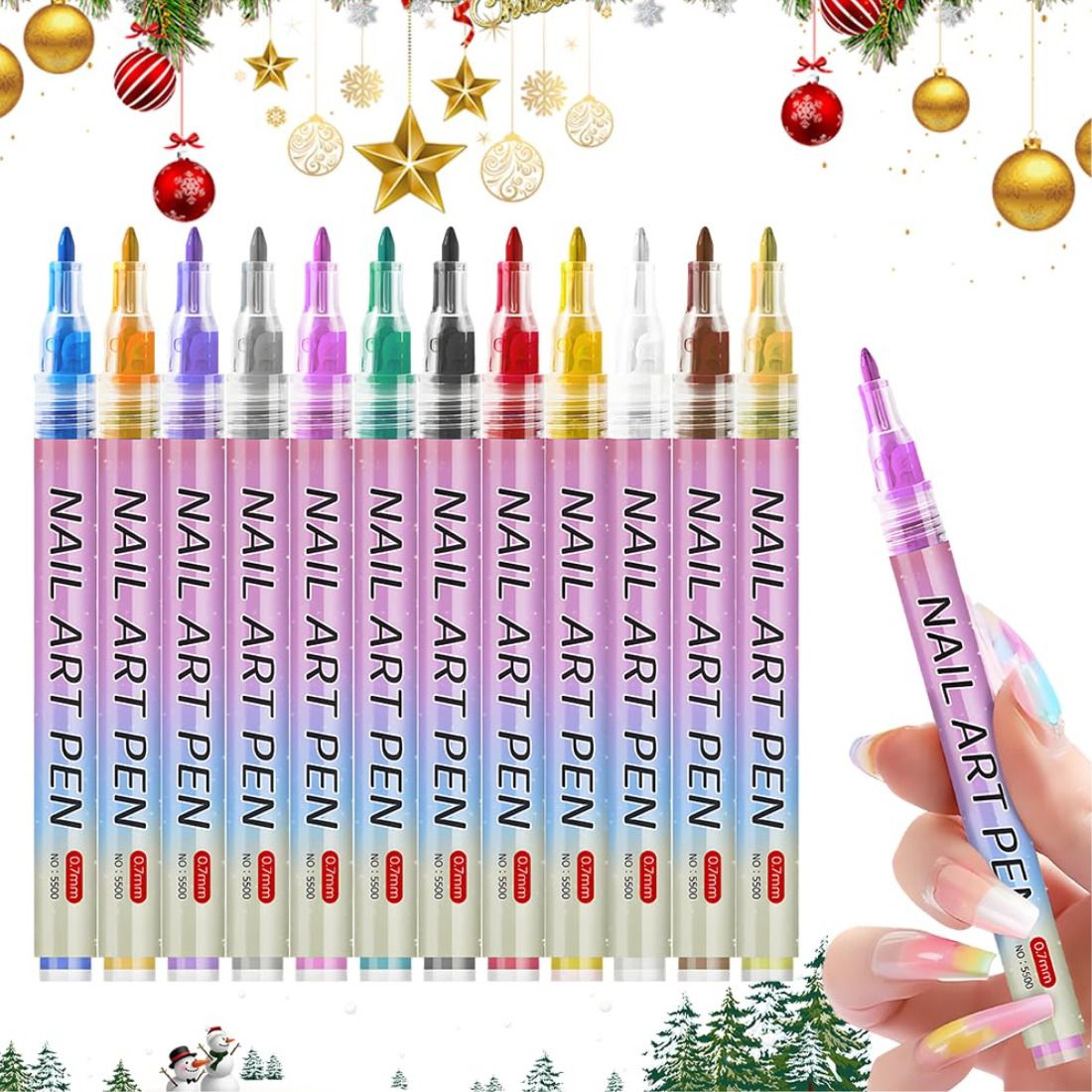 Water Based Nail Art Marker Pens 12 Color Set for Creative Nail Art-image-27