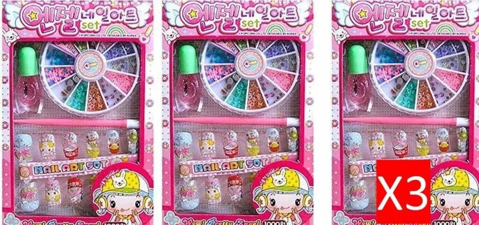Nail-Art Set for Girls - with Artificial Nails - Set of 3 Assorted Packs-image-24