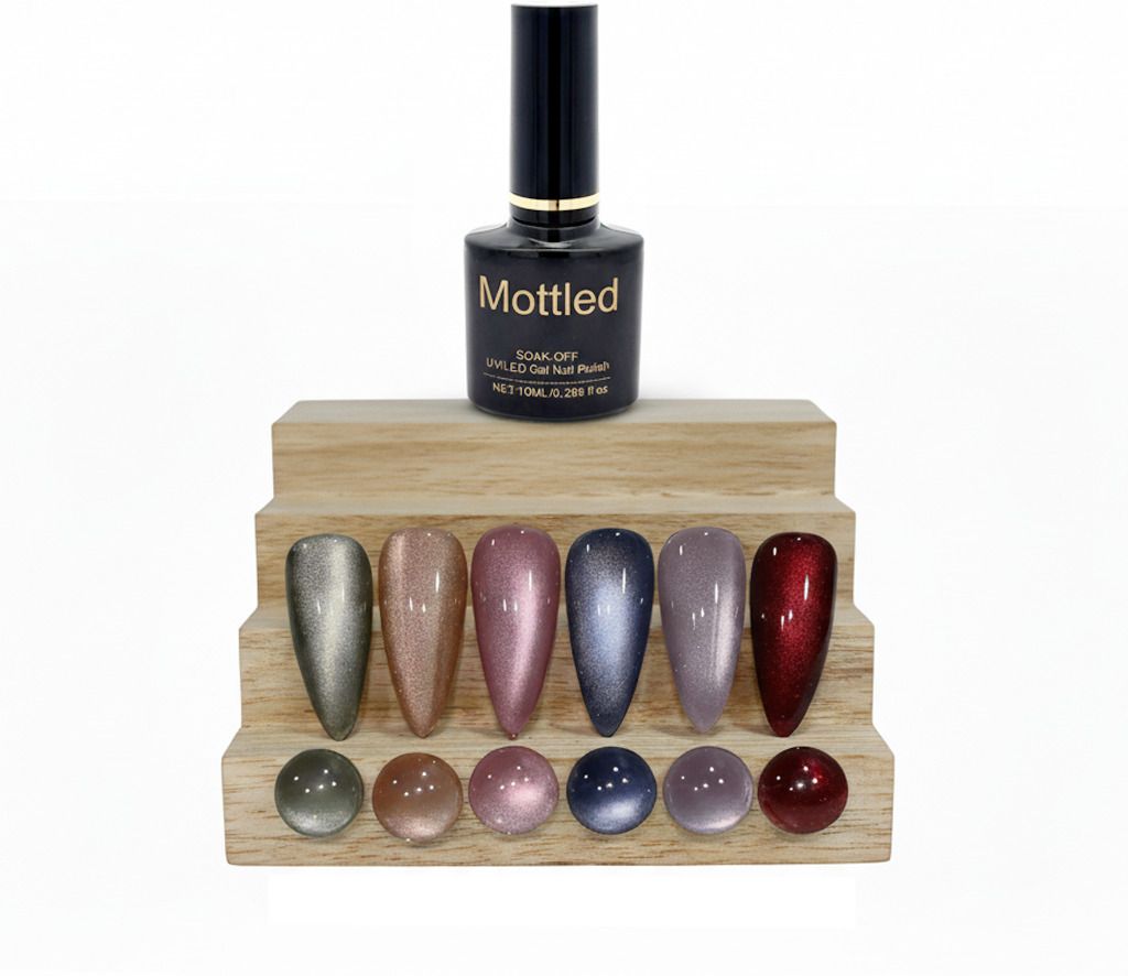Set Of 6 Color Cat Eye Gel Polish Magnetic Effect and Without shade Card (10 ML)-image-1