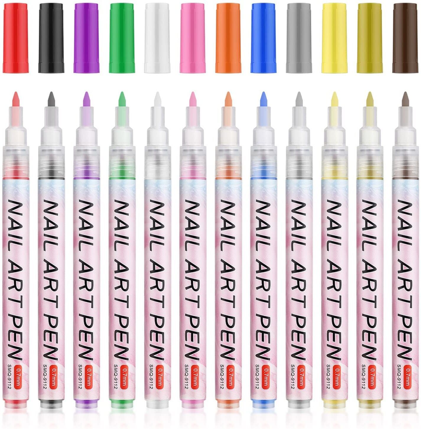 12 Colors Nail Art Pens Set, Marker Pens Quick Dry Waterproof for Women & Kids-image-23