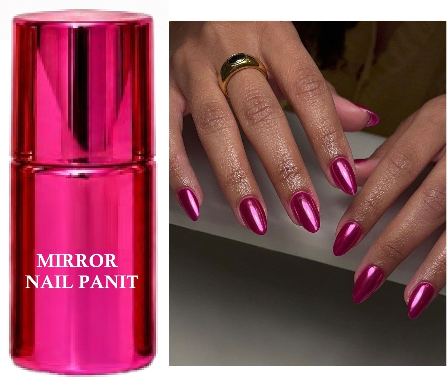 gabbu PINK Mirror Effect Chrome Nail Paint Metallic ROSE PINK-picture-36