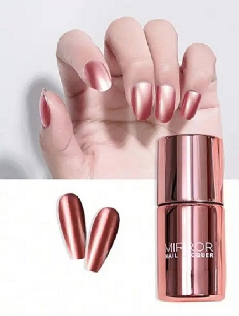 gabbu Magic Mirror Effect Chrome Nail Art Polish Rosegold-picture-4