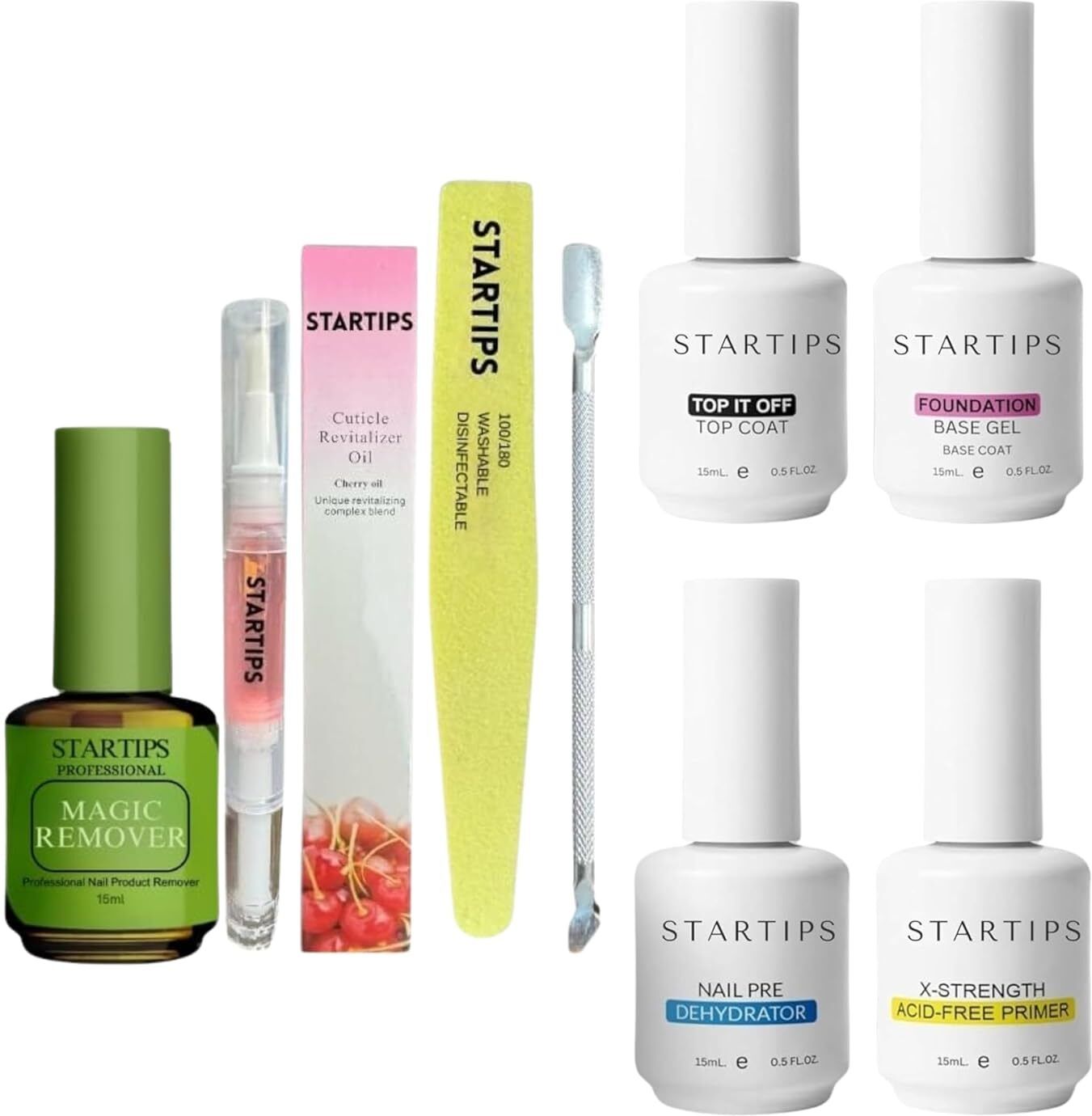 8 in 1 Nail Prep Kit with Base Top Coat, Primer & Cuticle Care-image-42