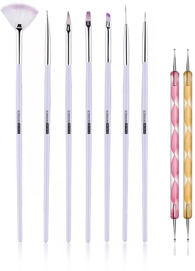 scheibe 7 pcs Nail art Brush and 2 pcs Dotting Pen-picture-39