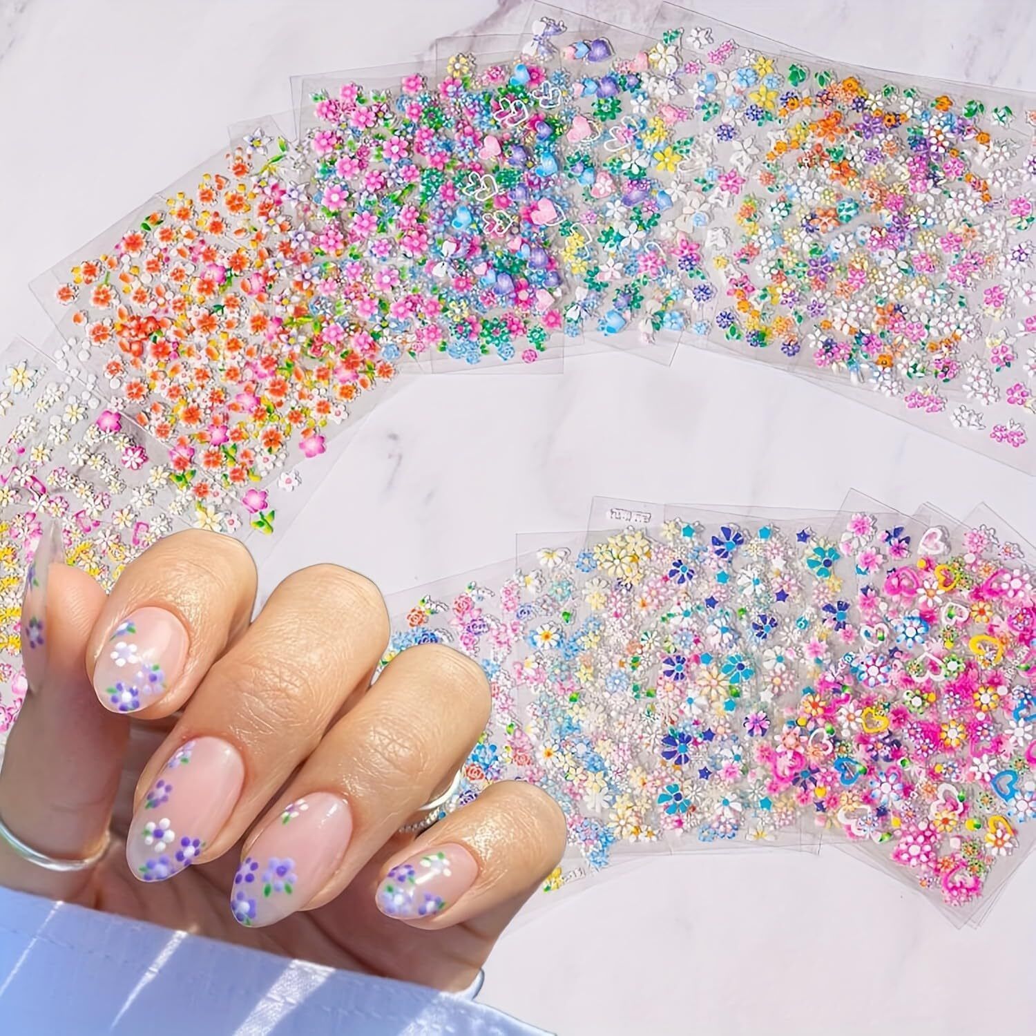 kashthbhanjan 30 Sheets Flower Nail Art Stickers-picture-19