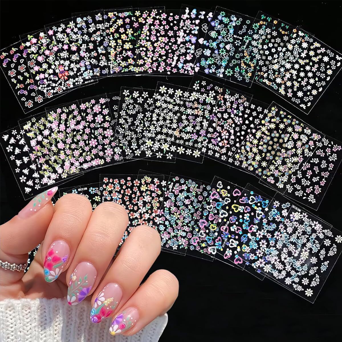 Mini Flower Nail Art Stickers 15 Sheet