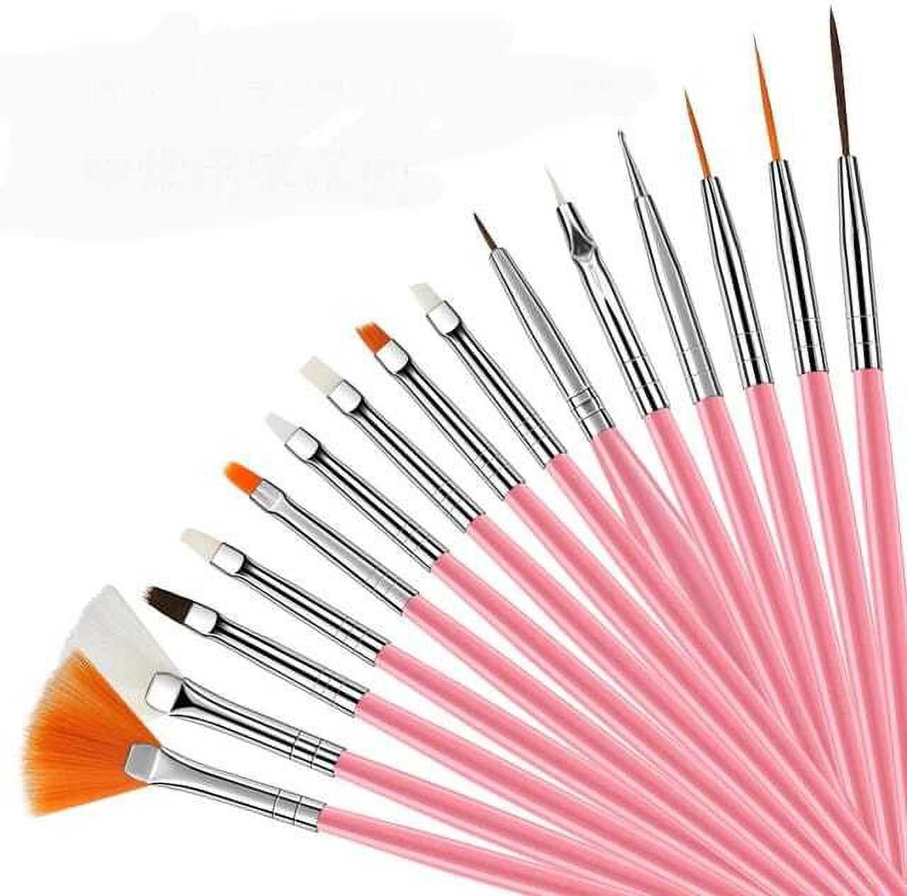 nailwind 15 Pieces Nail Art Brush Set for Detailing, Striping, Blending with Painting Gel-picture-31