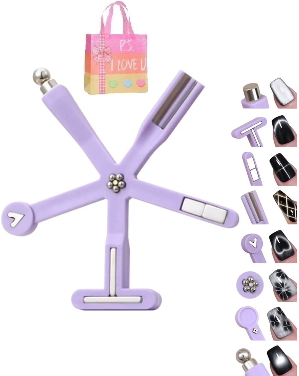 8-in-1 Magnetic Cat Eye Nail Art Tool Set – Multi-Shape Magnet Pen for Designs-image-19