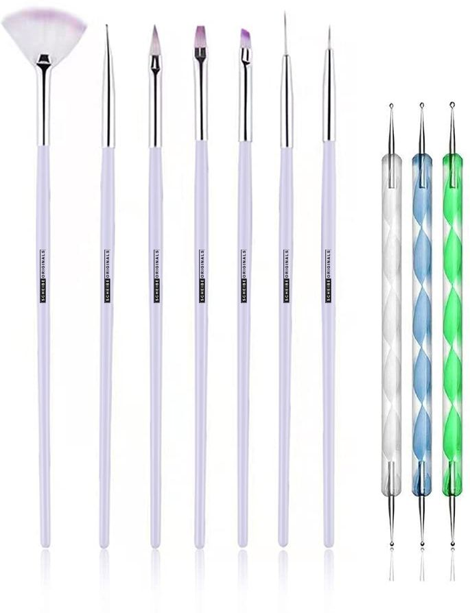 7 pcs Nail art Brush and 3 pcs Dotting Pen