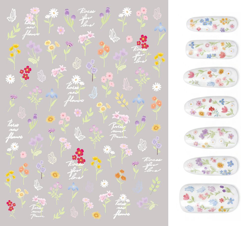 gustave 3D Embossed Floral Nail Art Stickers DIY Decorations for Manicure Designs-picture-4