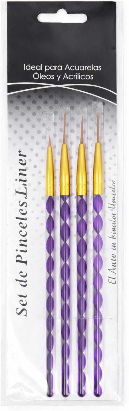 4 PCS Nail Art Liner Brush Set | Professional Nail Design Brushes