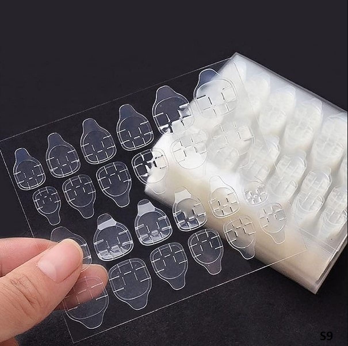 morbee 10 Sheets Double-Sided Nail Jelly Sticker Waterproof Breathable Glue S9-picture-33
