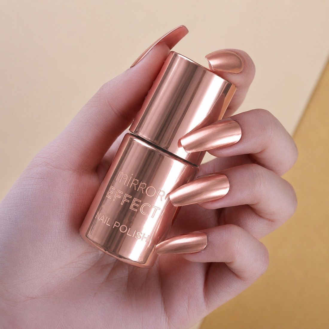 Mirror Effect Nail Polish Rose Gold Metallic | High Shine Chrome Finish-image-13