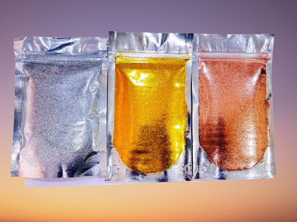 mahir glitter (Gold & Silver & Copper) for epoxy grout (100 Gram ) Glitter for Epoxy Grout.-picture-16