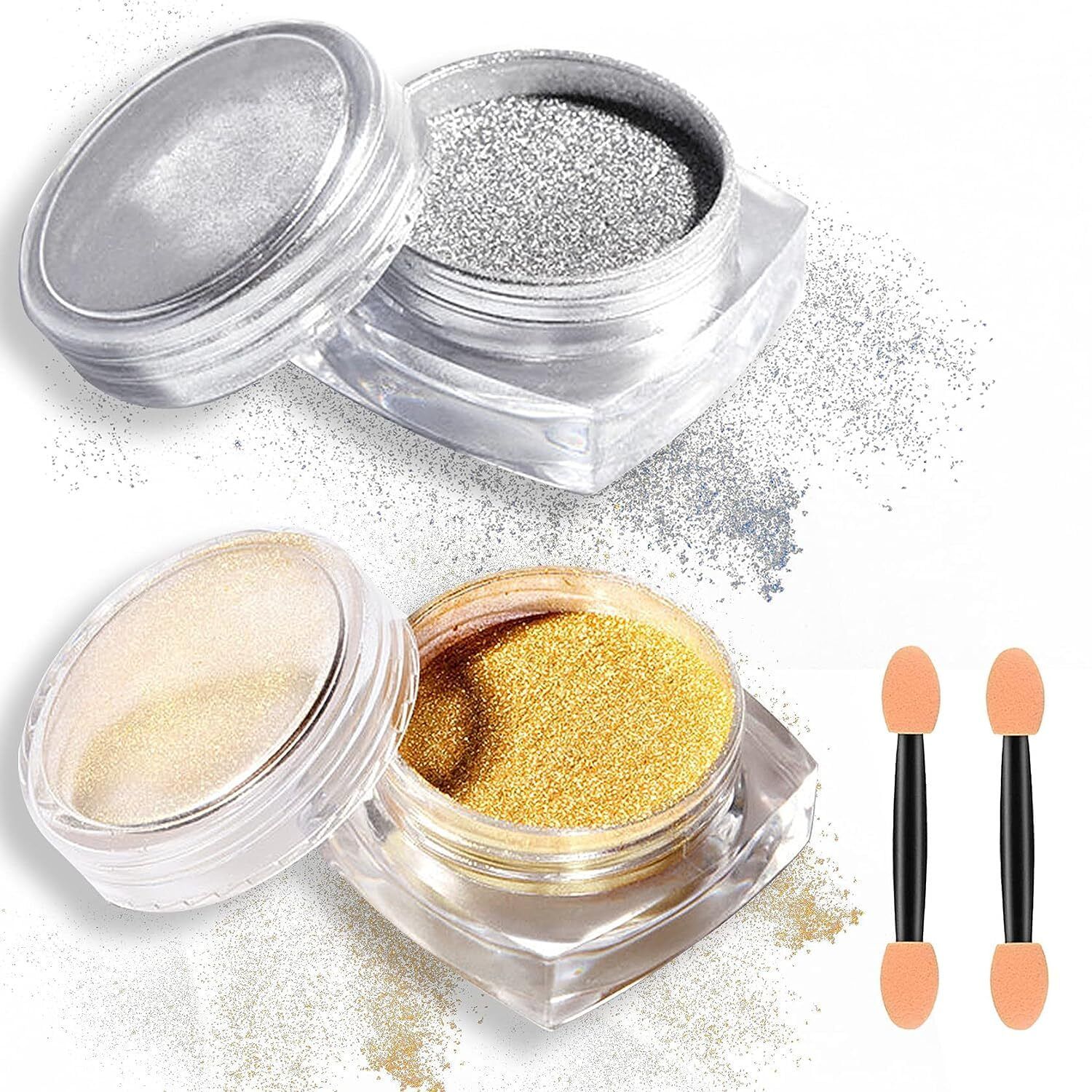 Nail Art Chrome Powder Set, Reflective Glitter Metallic Mirror Effect for Design-image-36