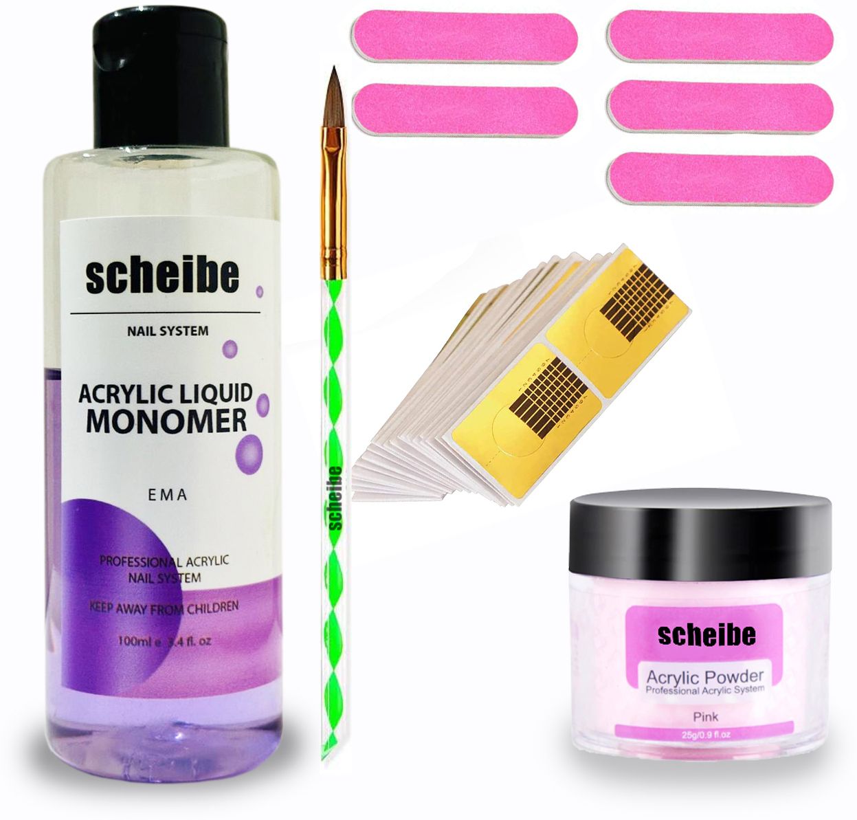 zehrvibe 100ml Monomer, Acrylic Powder,20 tip, 1 Brush and 5 mini Nail Buffer-picture-18
