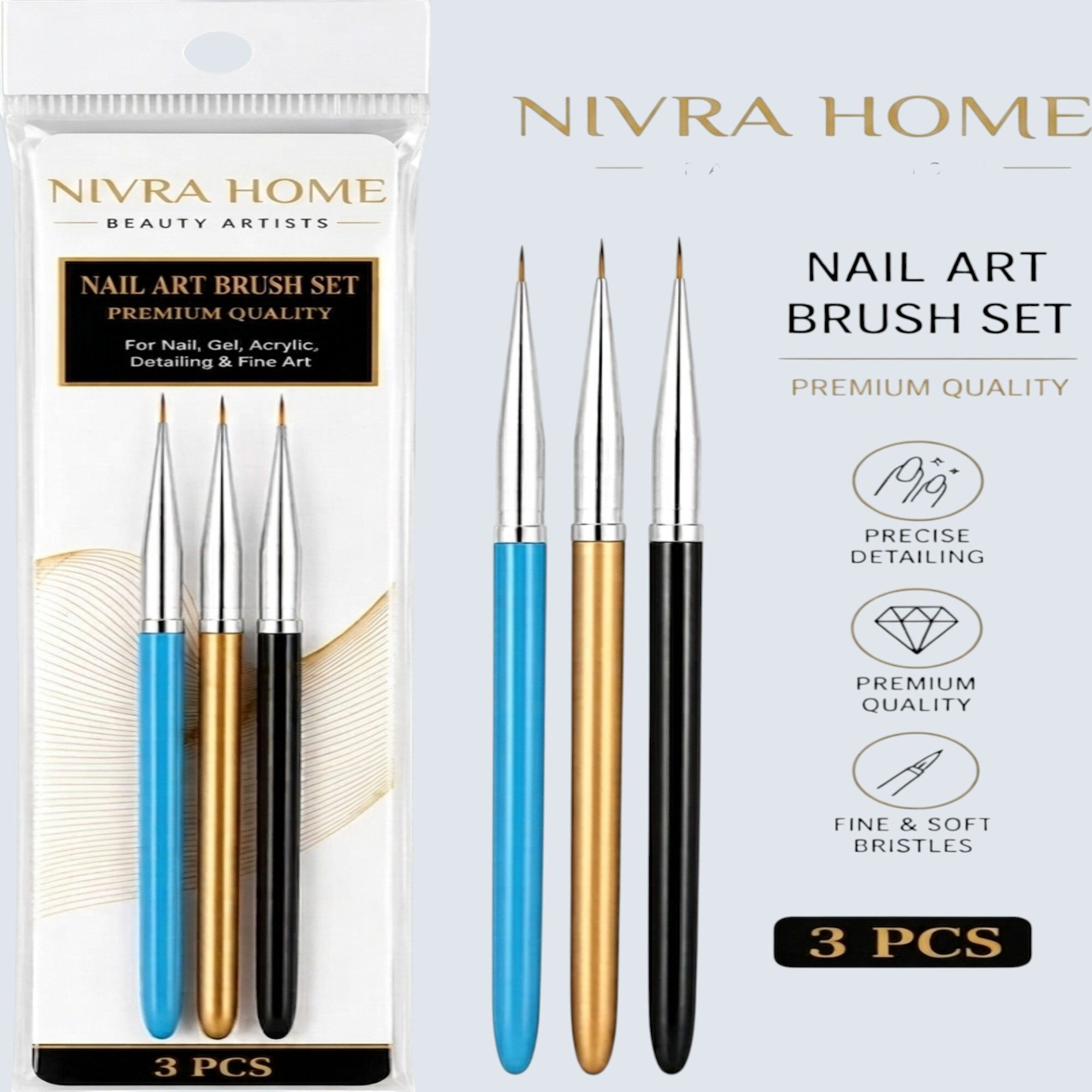 nivra home Fine Liner Nail Art Brush Set for Professional Nail Design 3 PCS-picture-26