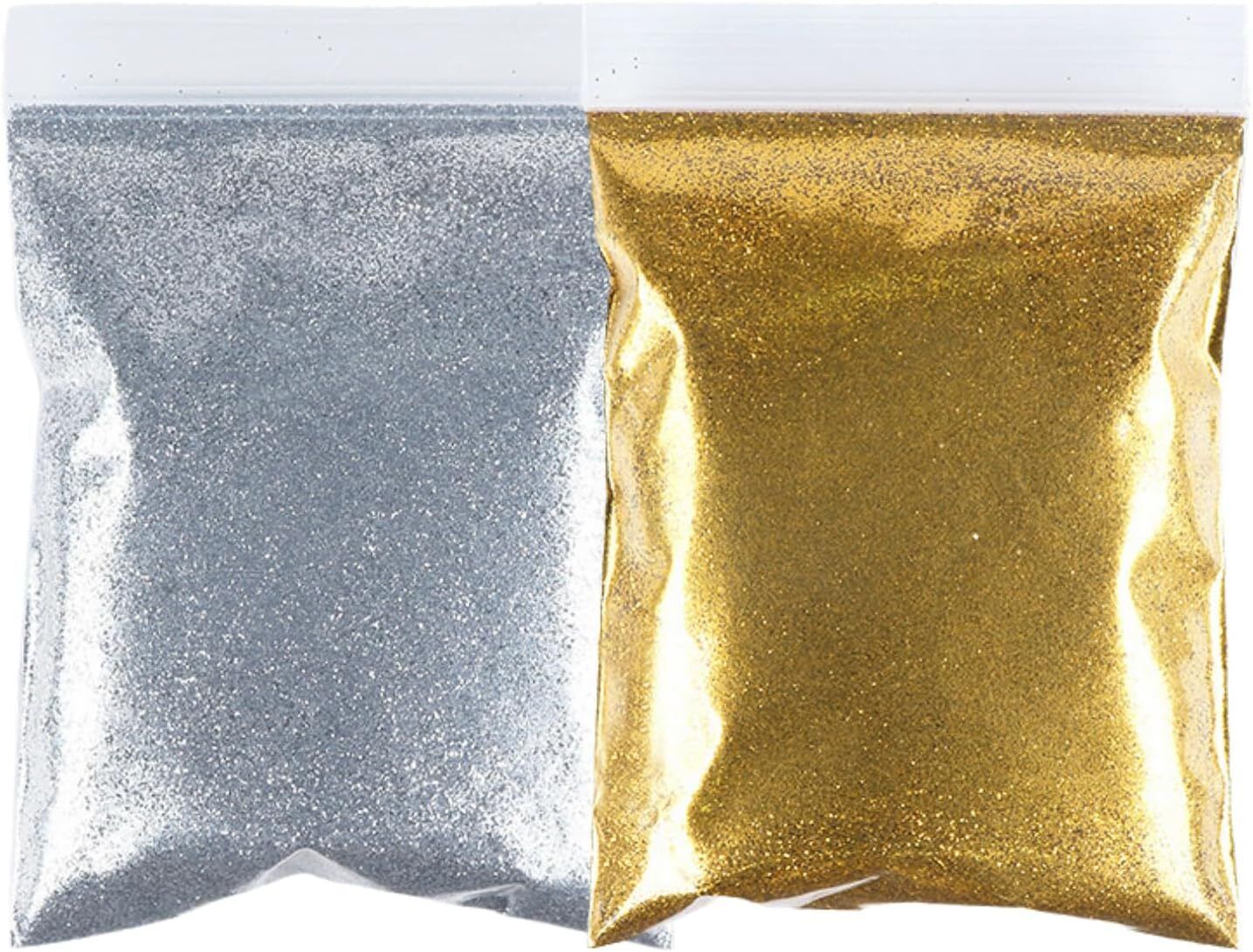 mahir glitter Silver & Golden Glitter (100g Each) for Art & Craft, Resin, Nail Art, Decoration-picture-10