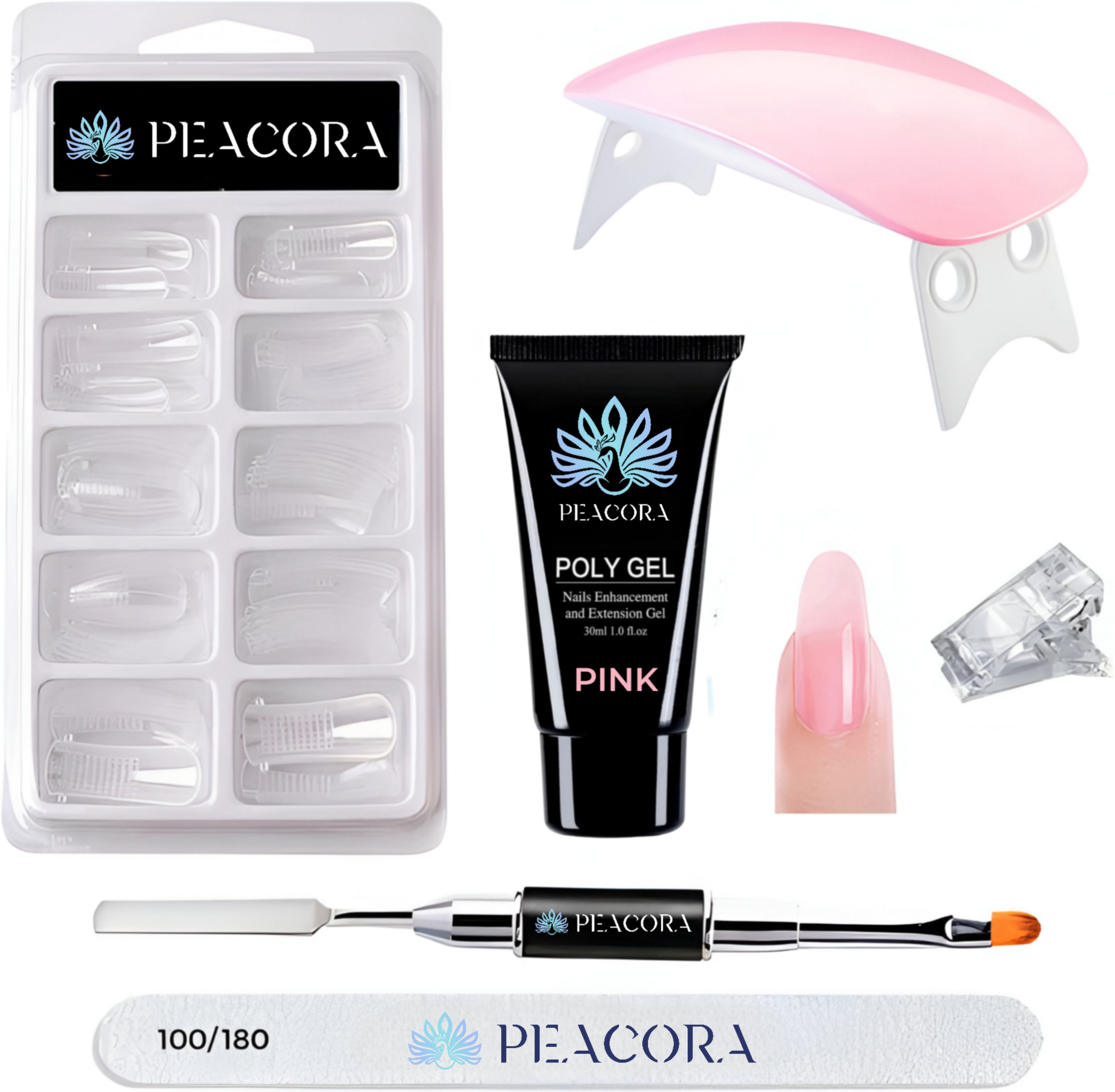 Polygel Pink 30ml Nail Extension kit Gel Kit for Builder Gel UV NailArt Kit Nail Extensions kit