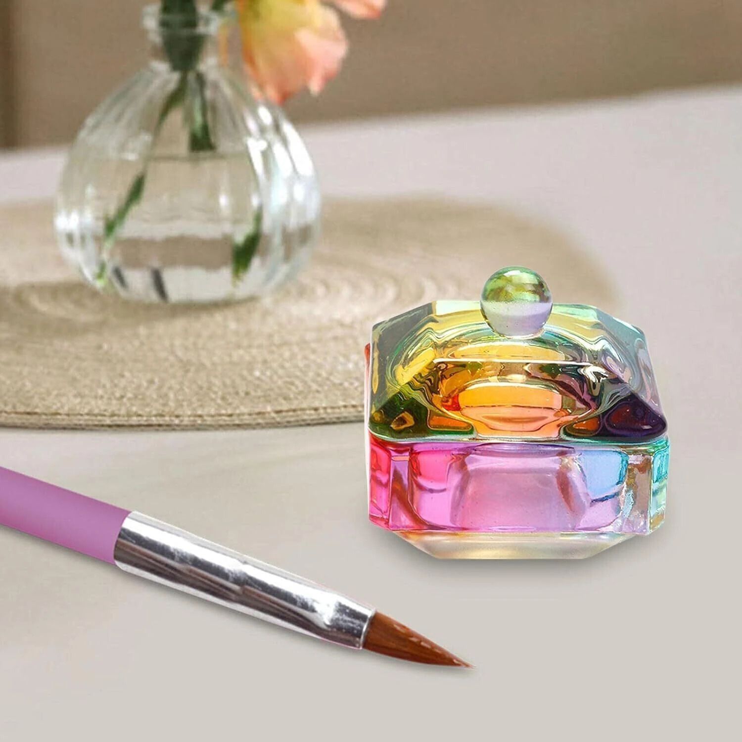 Dappen Dish Crystal Rainbow Bowl Glass Acrylic Nail Liquid-image-14