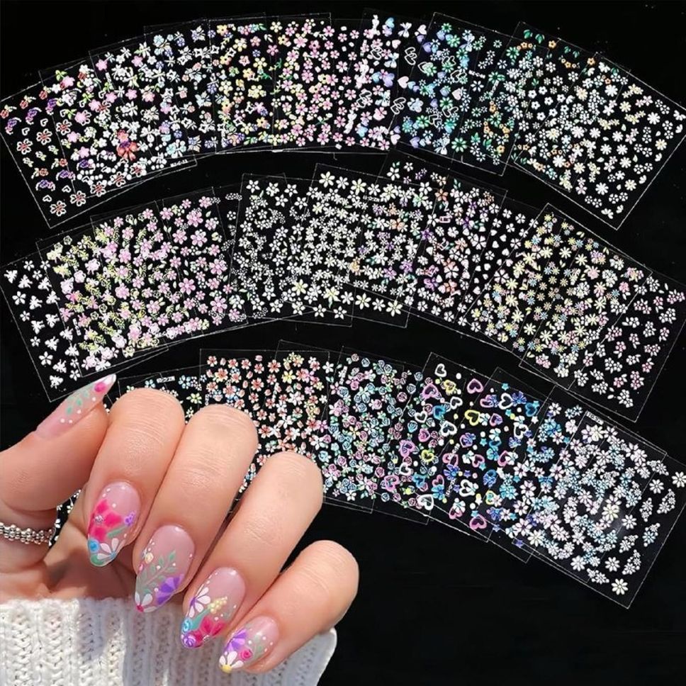 Colorful 3D Designs Nail Sticker(30 sheets in set of 1)-image-1