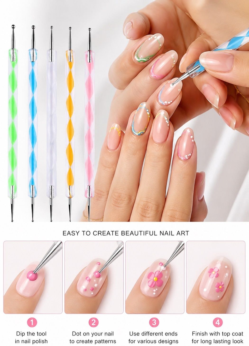 gabbu Best nail art dotting tools for nails nail art kit-picture-17