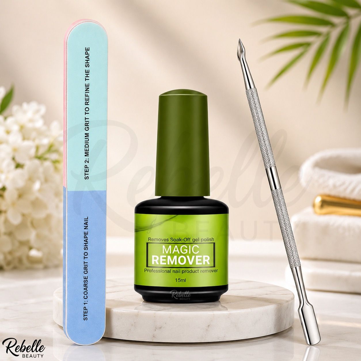 rebelle beauty Magic Remover Soak Off Gel Polish Removal Kit with Nail File & Pusher-picture-16