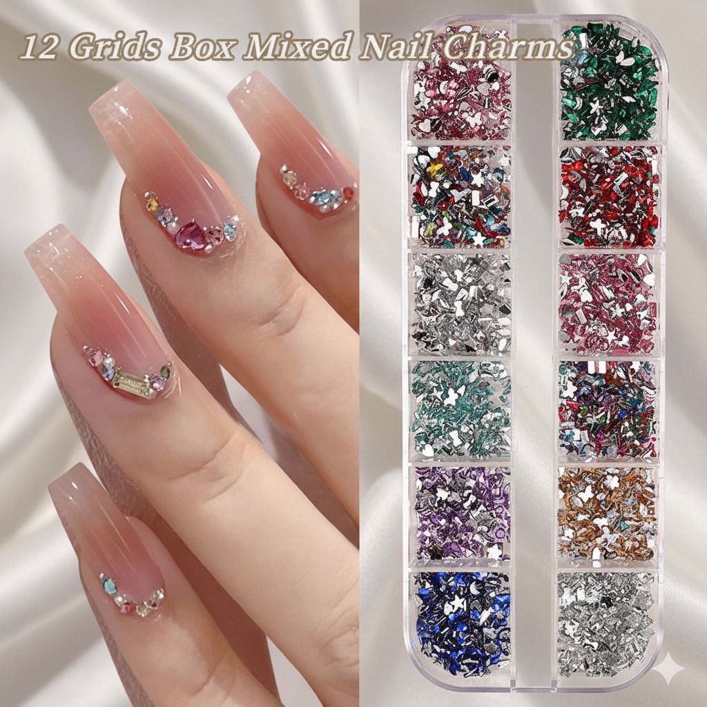 Multi Shape Nail Art Charm Box (12 Grid)02-image-49