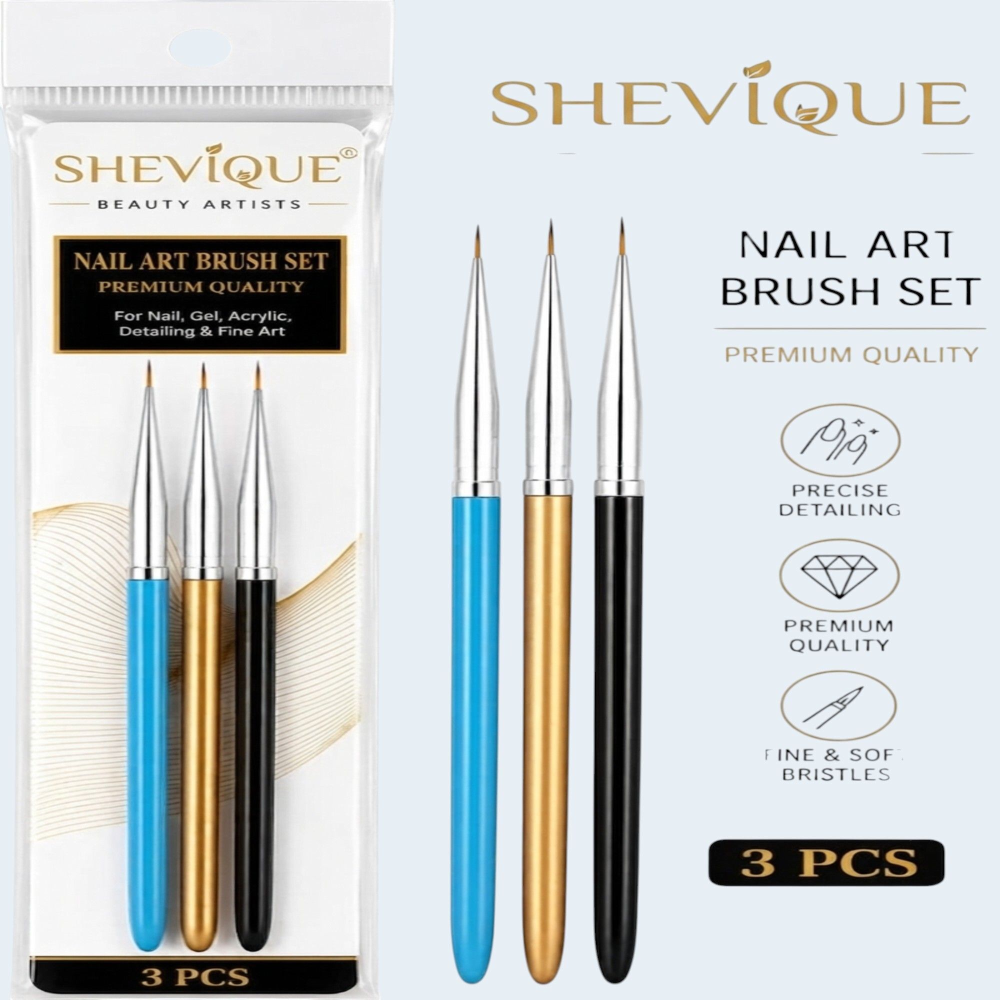shevique 3 Pcs Nail Art Liner Brush Set for Gel Polish Fine Line Design-picture-31