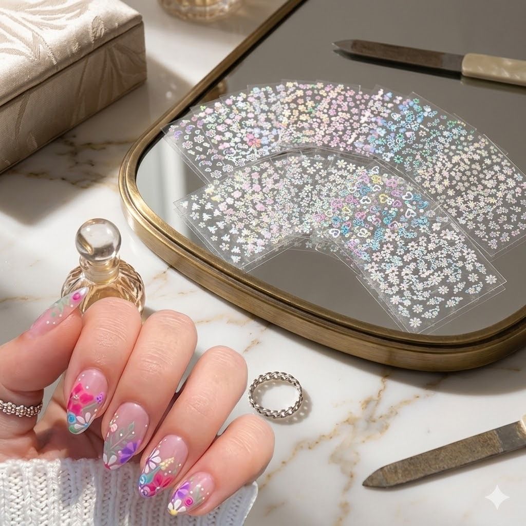 25 pcs Self Adhesive Nail Art Decals, Premium Nail Styling Sticker Set-image-28