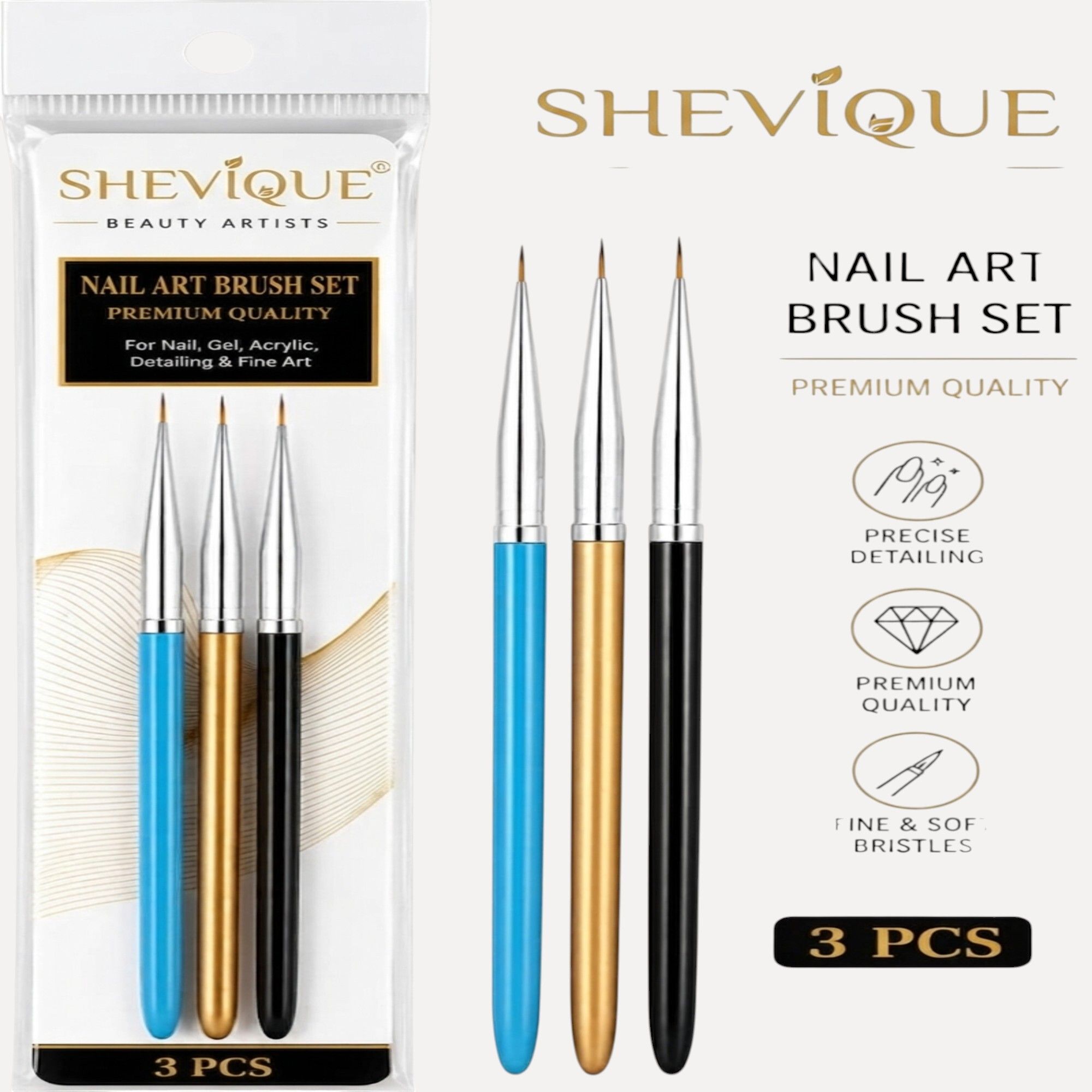 shevique 3 Pcs Nail Art Striping Brush Set for Fine Lines and Detailing-picture-20