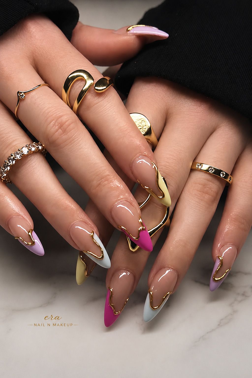 Gold Chrome Pastel Press-On Nails-image-13